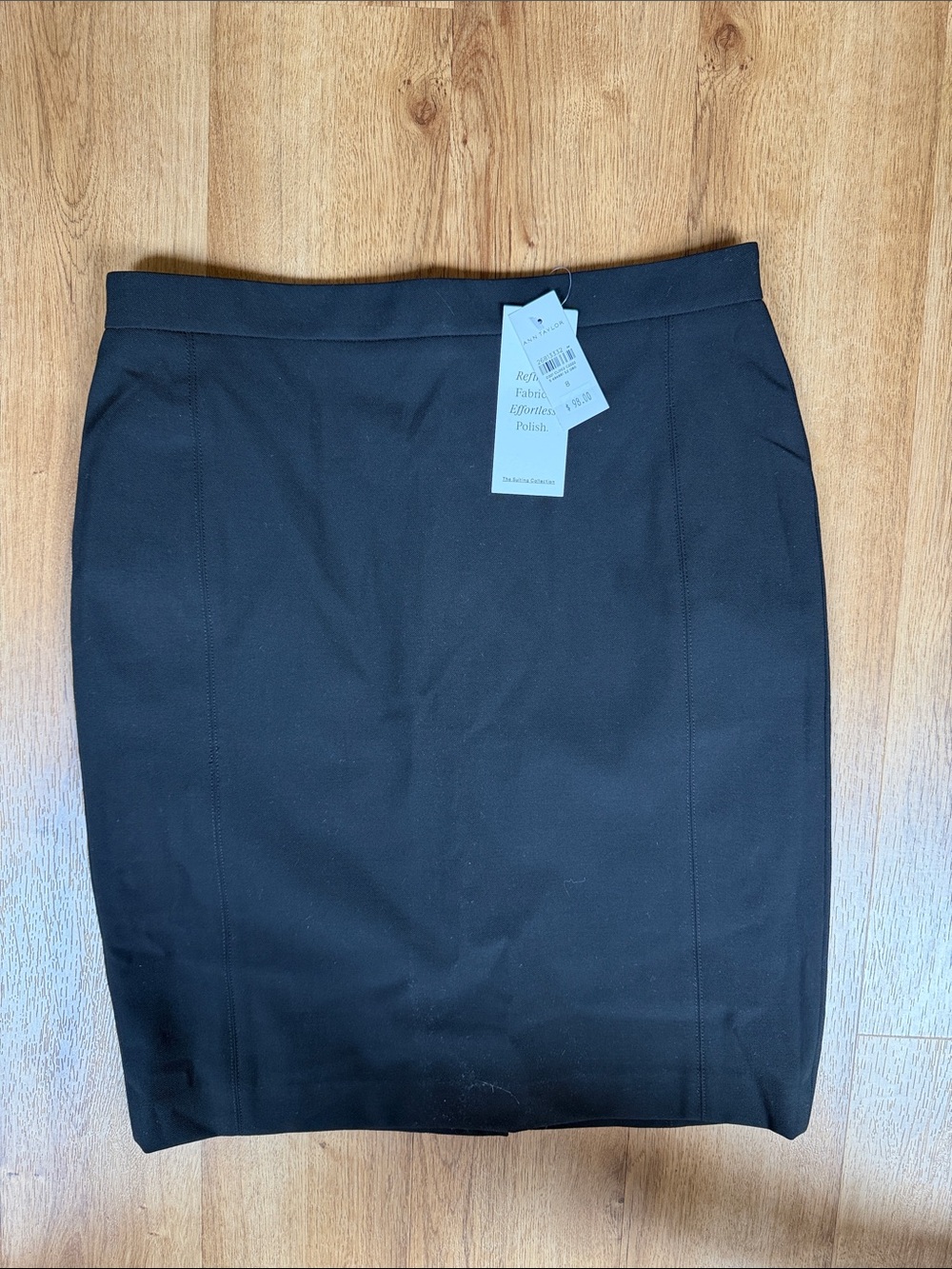 Ann Taylor Black Pencil Skirt with Front Seams